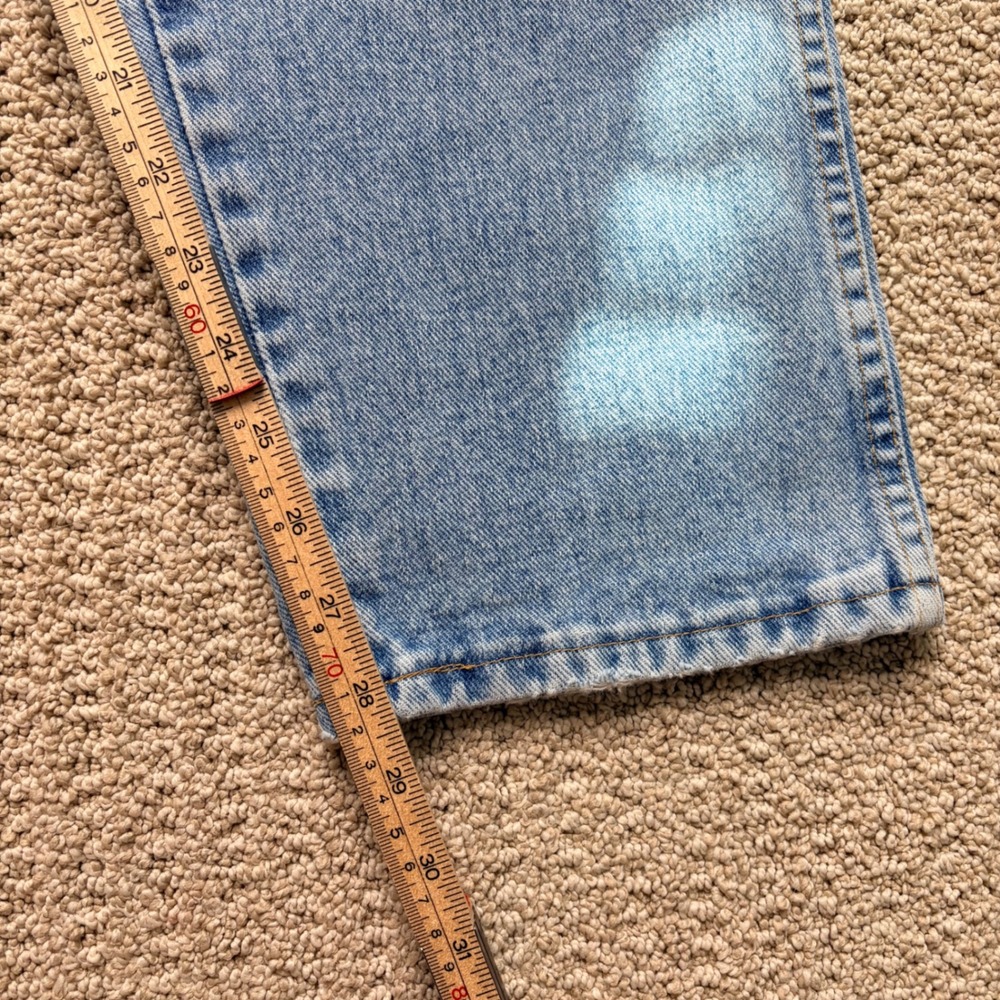 Vintage Wrangler Mens Light Wash Denim Jeans Made in USA 36x30 (35x29) Blue - Picture 7 of 7